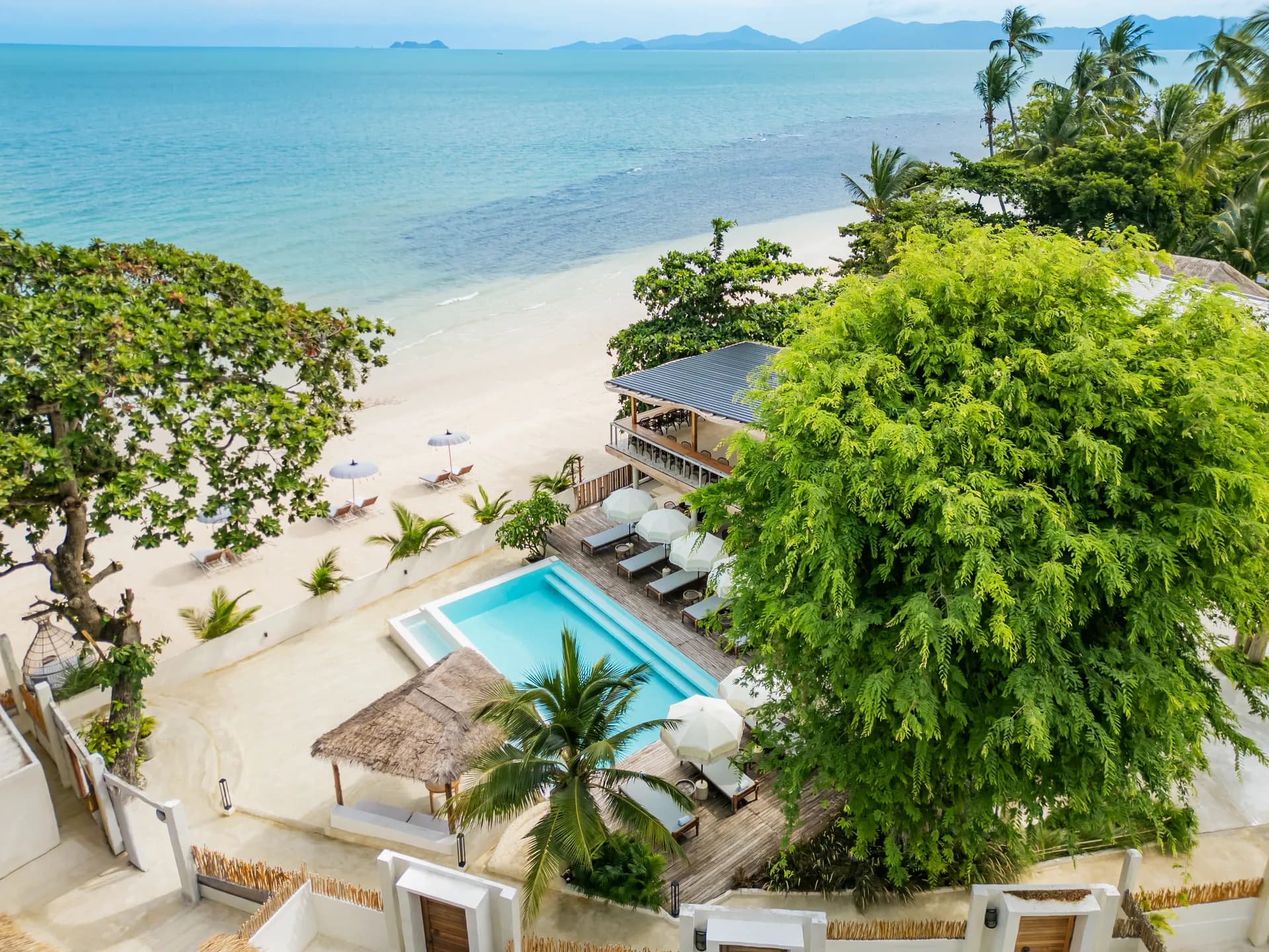 A sea-view villa terrace at Cape Beach Villa on Bantai Beach, Maenam, Koh Samui