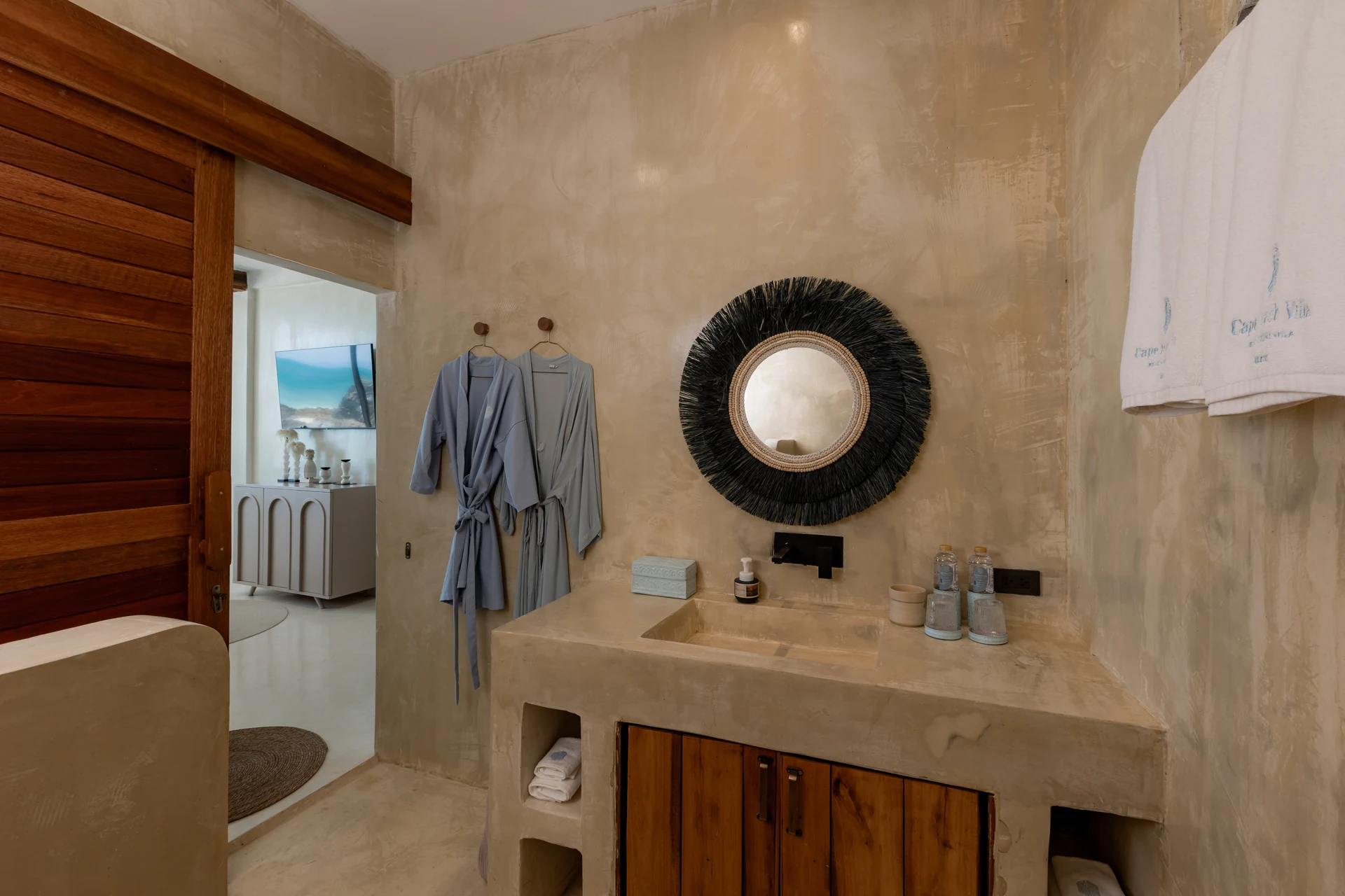 Beachfront Family Villa — bright king bedroom with full sea view (Villa De Mar) — photo 10
