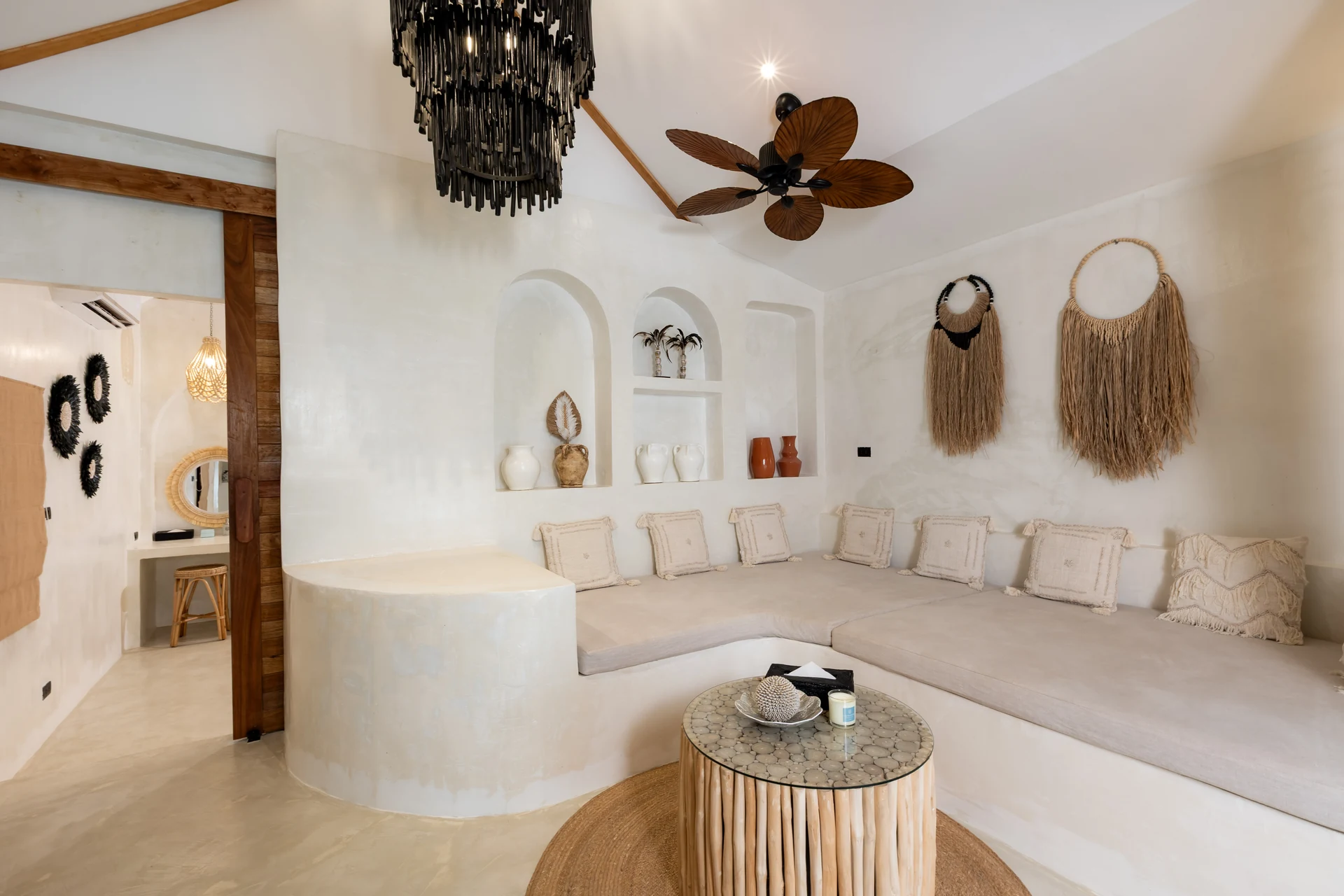 Comfort Villa — boho living room with rattan seating (Villa Ginger) — photo 22